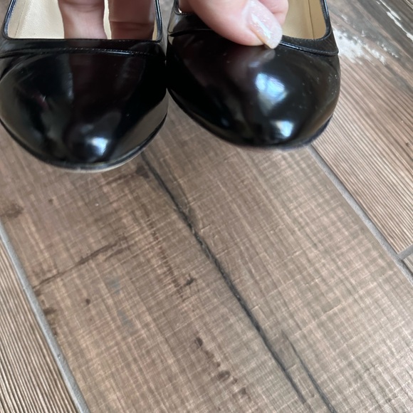 EUC JIMMY CHOO Black Patent Leather high heel pumps, size 38 7.5 Like New - Picture 5 of 10